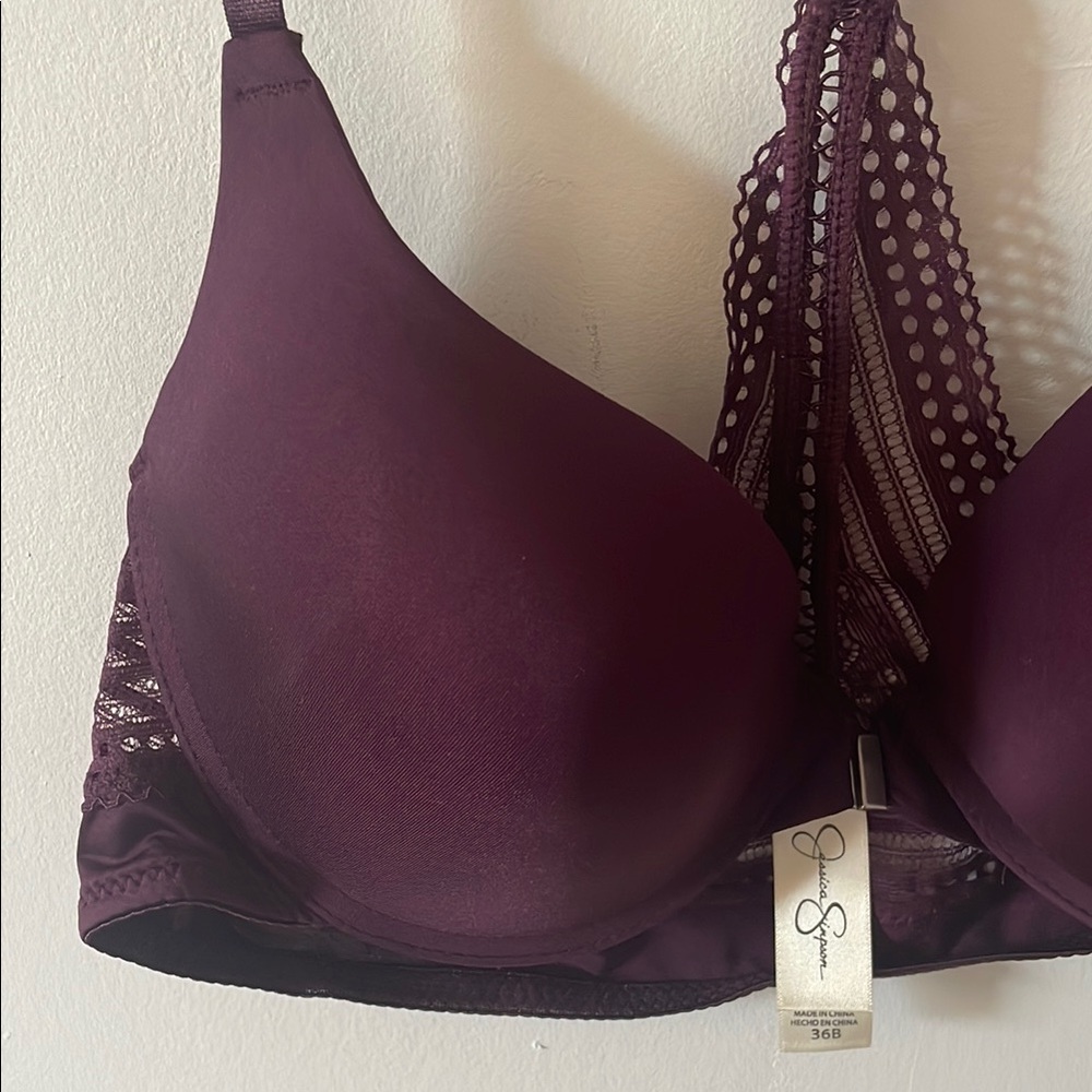Jessica Simpson Purple Racerback Wired Bra - Picture 3 of 4